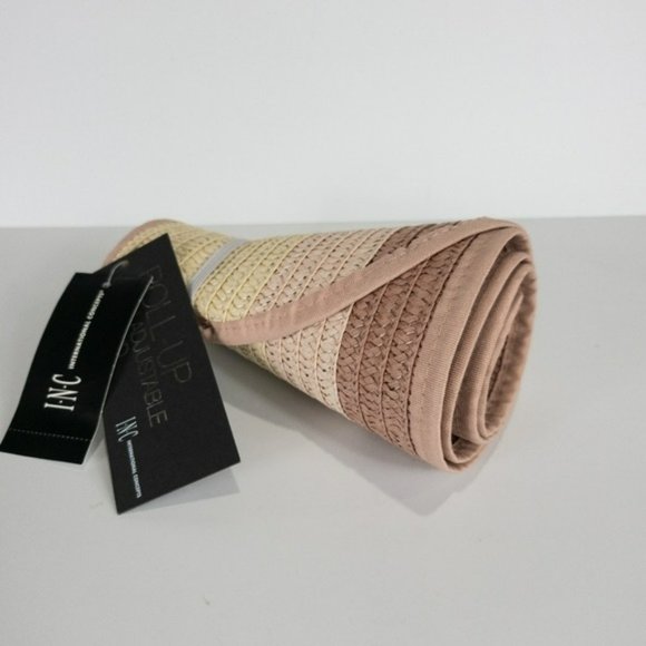 INC International Concepts Ombre-Stripe Roll-Up Visor - Picture 2 of 3